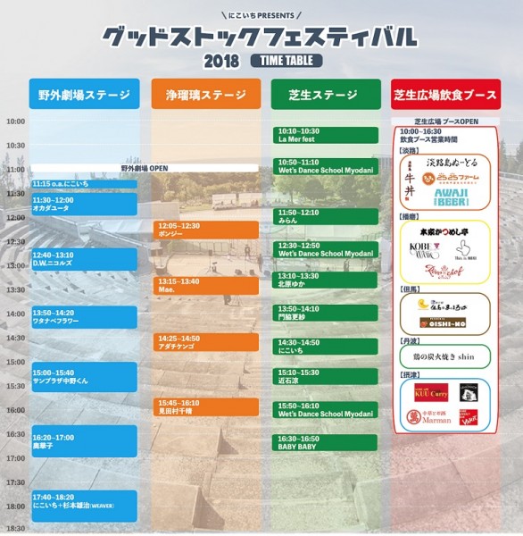 「グッドストックフェスティバル 2018」タイムテーブル発表！